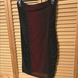 Body Central Red mini Pencil Dress with Ruched Style for Cocktail